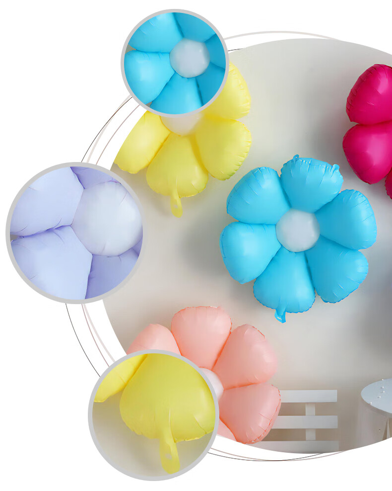Duomeiyi Birthday Scene Decoration Balloons for Children, Boys And Girls, Daisy Sun Colorful Multi-Color Aluminum Foil Balloons, 5-Piece Set 3
