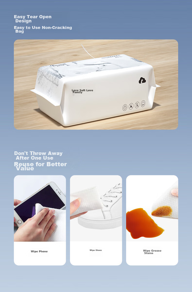 FulCotton FulCotton Baby Pure Cotton Soft Wipes [60 Sheets * 10 Packs] Gentle Facial Cleansing Towels, Thickened Pearl Texture 8