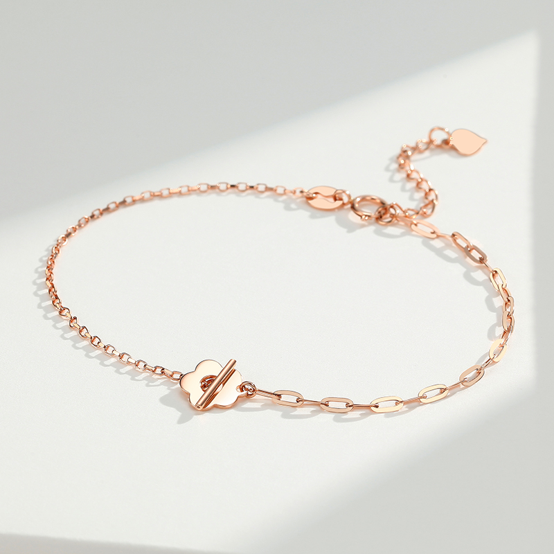 潮宏基 chj jewellery 花语 18k金玫瑰金彩金手链女款 sck30003206 约