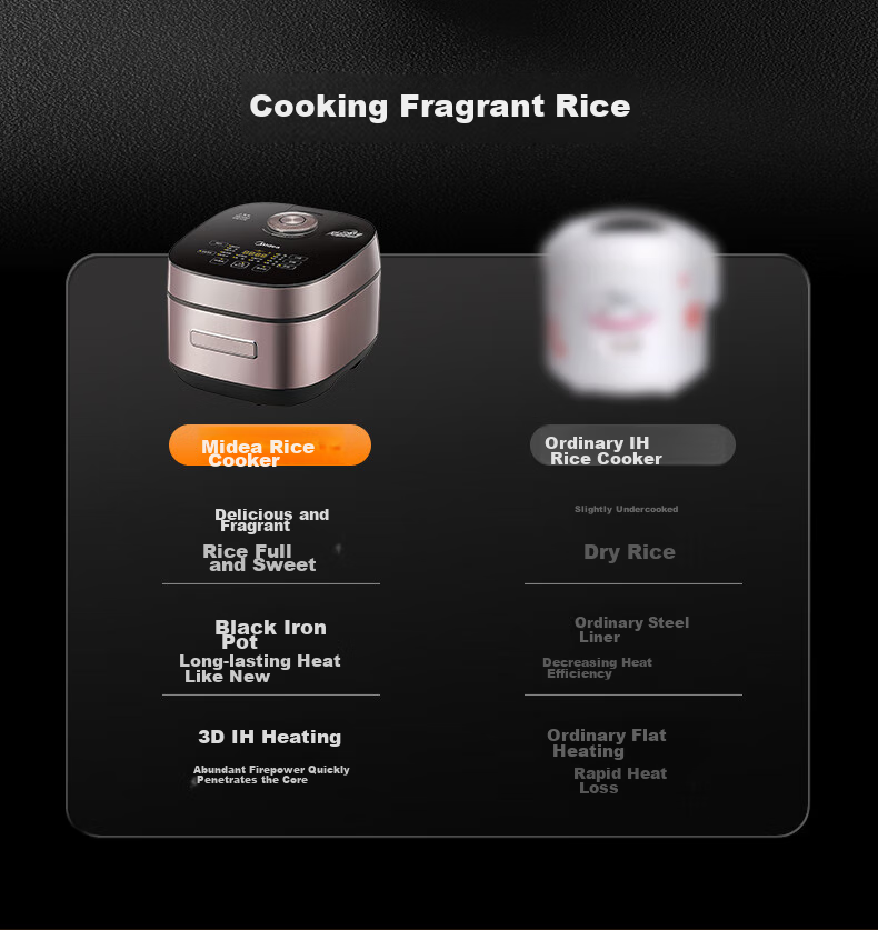Midea Titanium-Free Fluorine-Resistant Celadon Pot Thickened Rice Cooker Petal IH Series Smart Electromagnetic Heating Household Electric Rice Cooker for Cooking Rice And Porridge [Same As Offline Model] CFB4097H 10