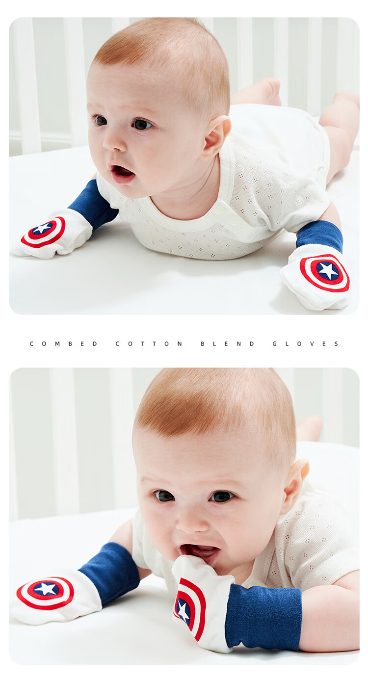 LAXIALIYA Newborn Baby Gloves Anti-Scratch Mittens Pure Cotton for Infant Boys Spring Autumn Winter 8