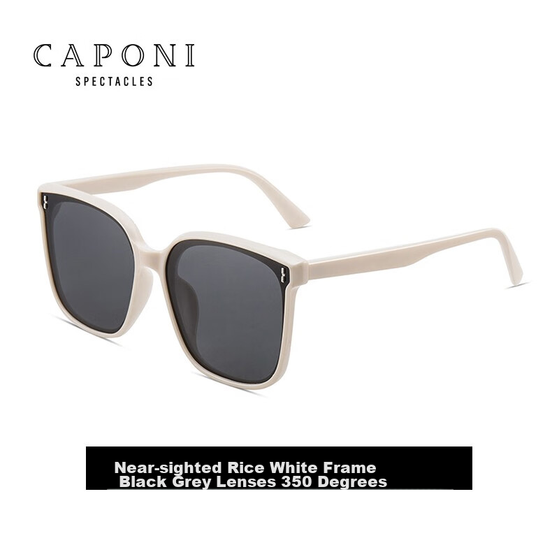 CAPONI Polarized Myopia Sunglasses for Women, GM Sunglasses, UV Protection, Sun Protection, for Driving, Large Frame, Slimming Effect