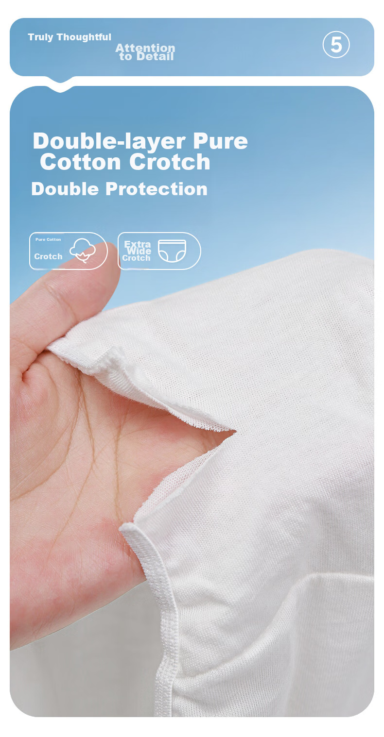 DR.ROOS Disposable Underwear for Women, Pure Cotton High-Waist 7A Antibacterial, for Business Trips, Travel, Postpartum Maternity Underwear, 6 Pieces, Size L, Weight up to 110 Ji 13