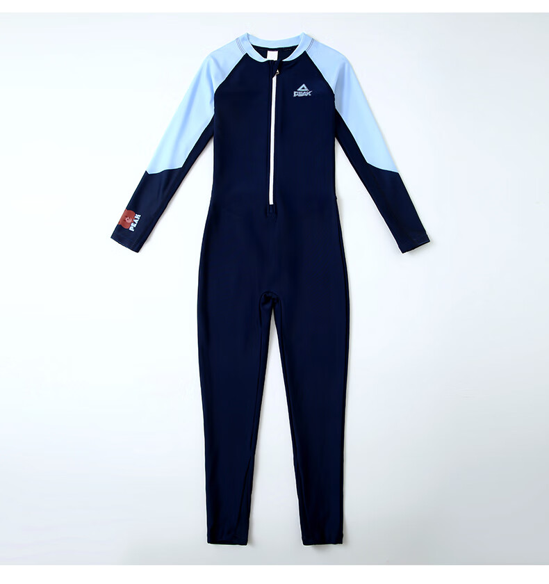 PEAK Children's One-Piece Long-Sleeve Swimsuit, Hot Spring Beach Sun Protection, Boys' Surfing Suit, Training Swimwear, Size 140 9