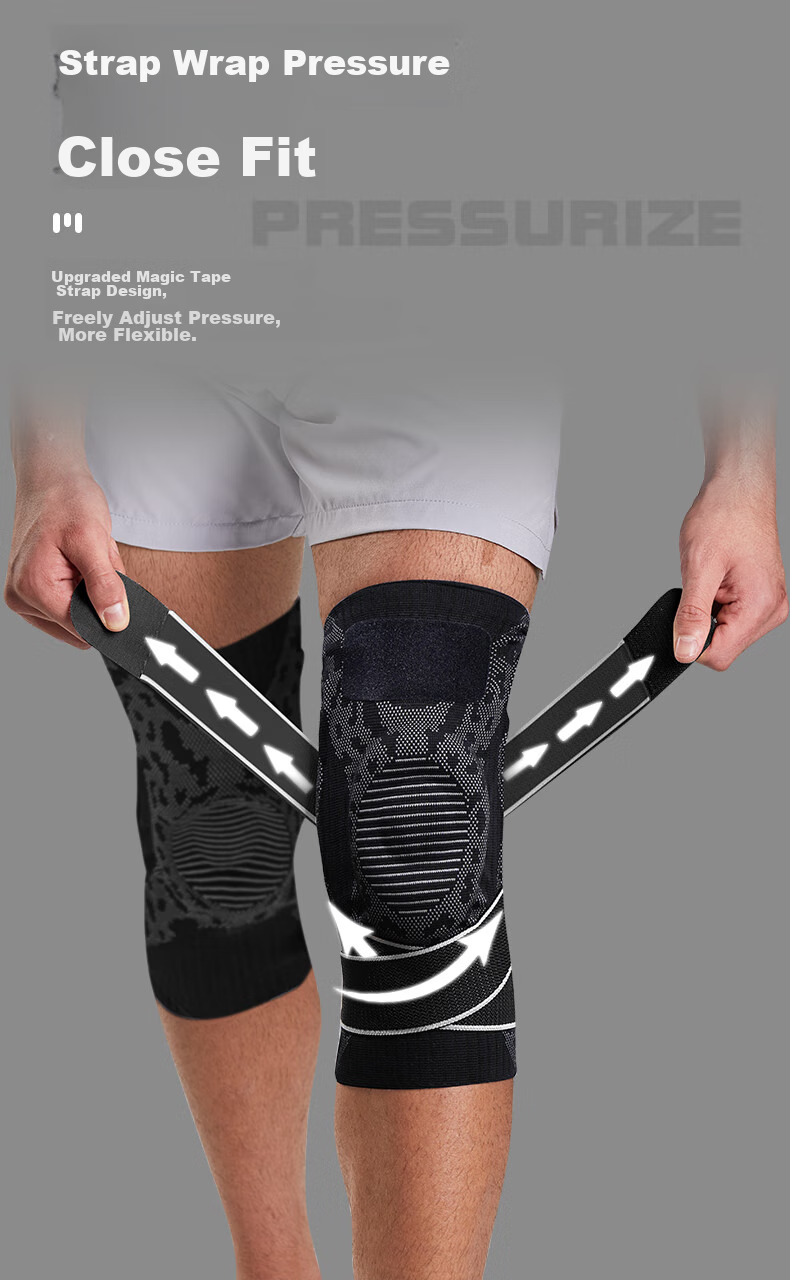 NAILEKESI N Knee Brace Professional Sports Men's Knee Joint Protector for Meniscus Injury Fixation Bandage Compression Badminton Basketball 9