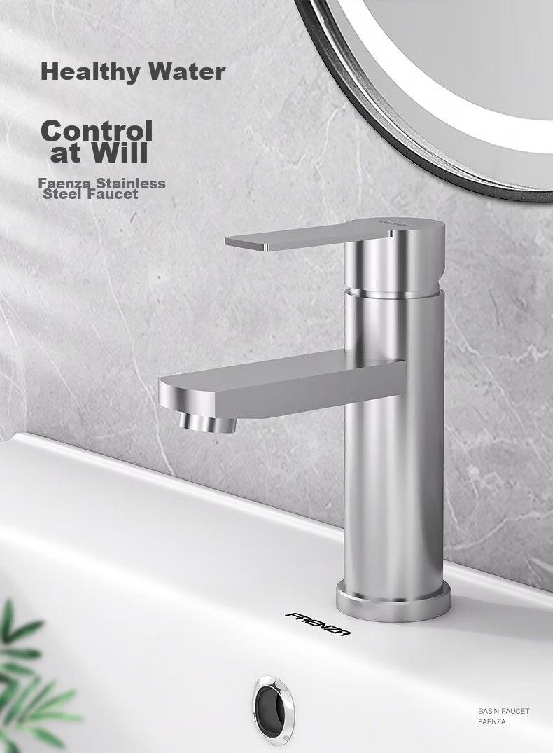FAENZA Basin Faucet with Hot And Cold Dual Control, Bathroom Sink Tap, Washbasin Tap 103SS 2