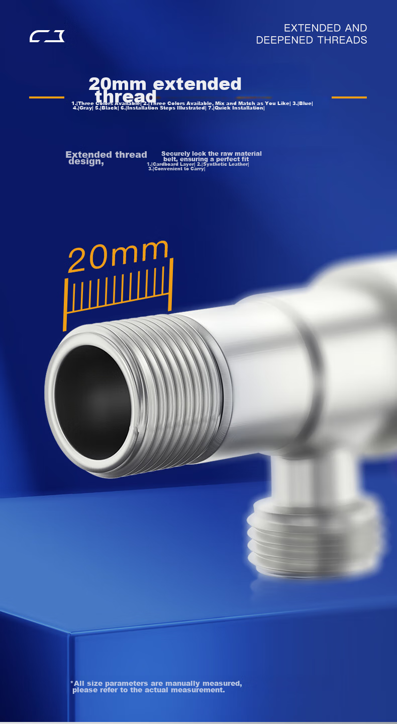 KEGOO K06641 Angle Valve, 304 Stainless Steel Triangular Valve, Cold And Hot Water Compatible Angle Valve, 1/2 Inch 9