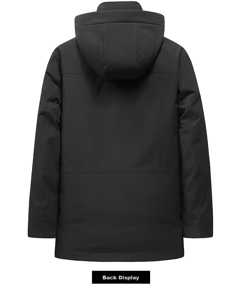 SNOWFLYING Men's Detachable Hood down Jacket, Thick Casual Business Mid-Length Coat, Men's Outerwear, Size 200 12