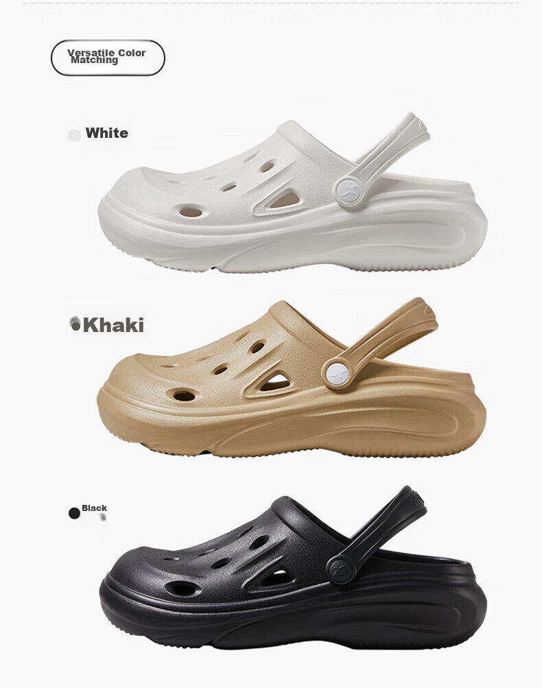 XTEP Men's Perforated Shoes, Autumn Slippers for Men, New Style Youth Beach Shoes, Sports Sandals for Men, A457 White, Size 44-45 11