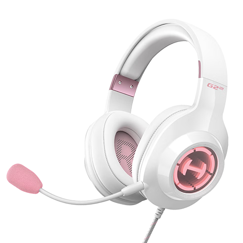 EDIFIER HECATE G2 Pro USB7.1 Channel Abyss Light Gaming Headset, E-Sports Headphones, Over-Ear Wired Computer Microphone, FPS PUBG Delta Headphones, Misty Pink