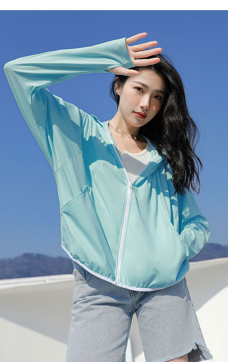 TECTOP Women's Breathable Long Outdoor Windbreaker 56PF, Moon Blue, Size S 11