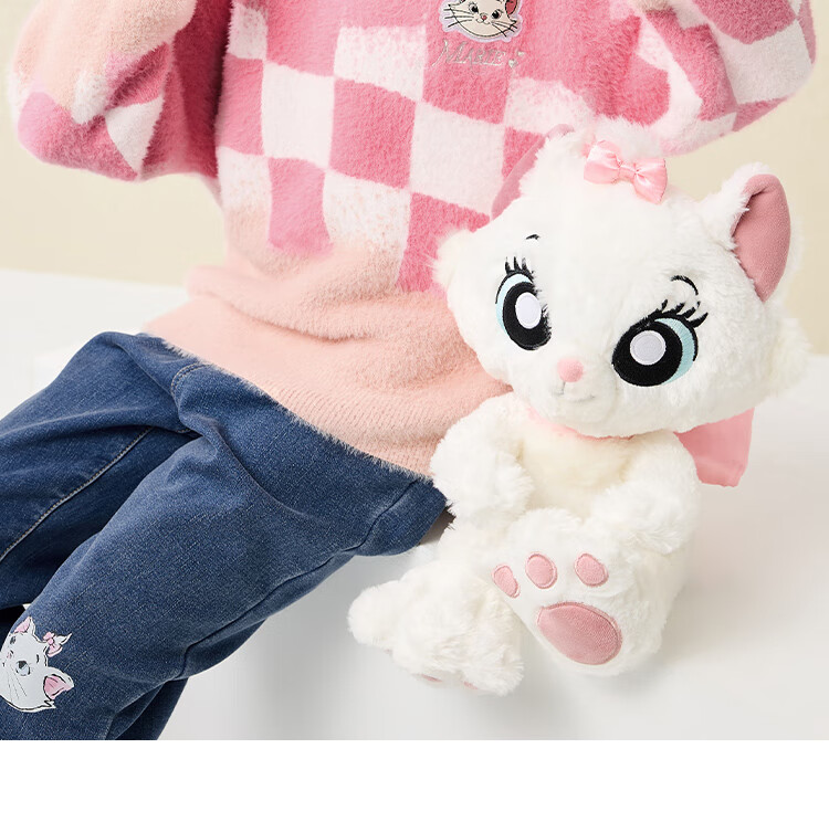 DISNEY Children's Clothing, Girls' Round Neck Sweater, Fashionable Gradient Mesh Warm Top, Winter 2023, DB341HE09, Pink, Size 120 2