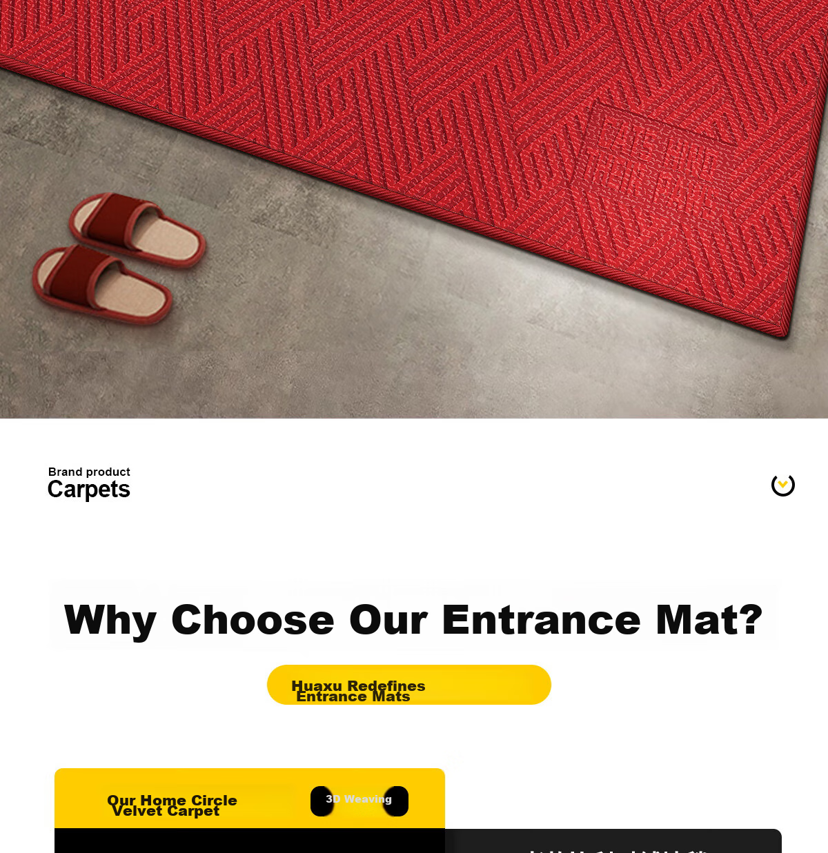Huaxu Entrance Mat, Doorway Foot Mat, Foyer Mat, Hallway Outdoor Non-Slip Cuttable Red Mat - Elegant 2