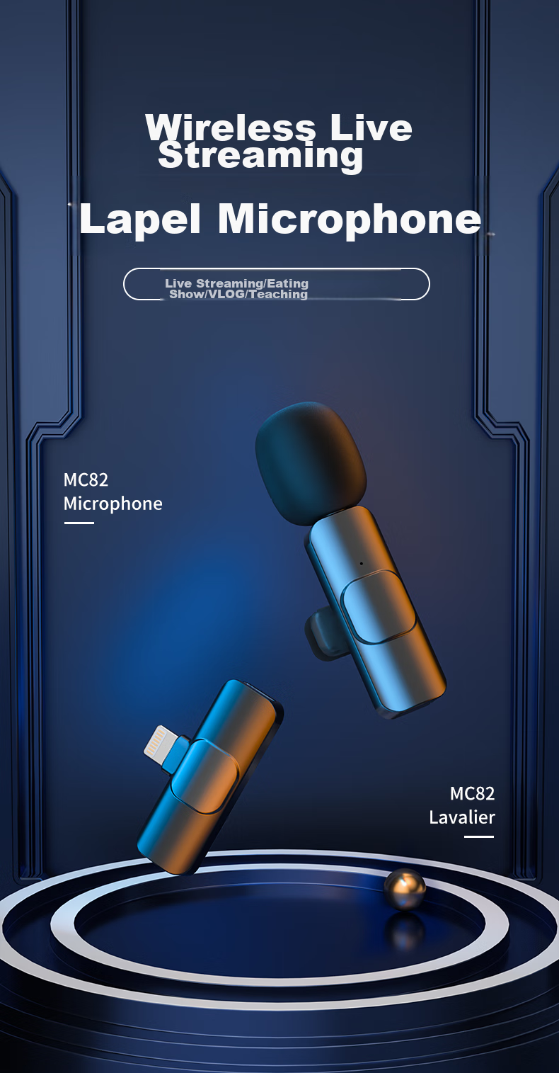 Newman MC216 Pro Wireless Lavalier Microphone Professional Live Streaming Recording Outdoor Short Video KTV Noise-Cancelling Portable Wireless Mic One-to-One Charging Case Version 6