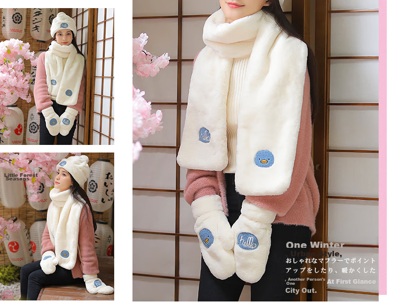 677888 [Gift Box] Three-Piece Set: Hat, Scarf, Women's Gloves And Neck Warmer for Autumn And Winter 2026 New Style Birthday Gift for Girls 21
