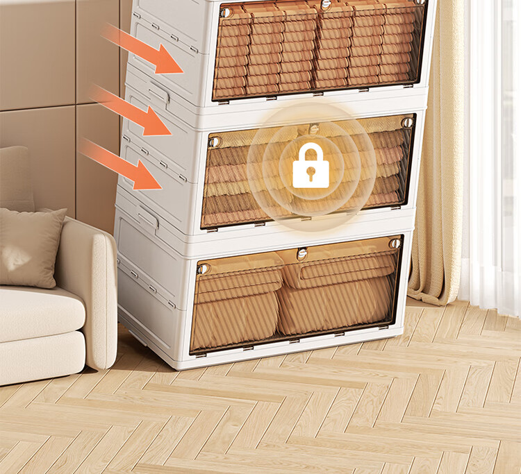 QIAONAMEI QIAONAMEI Folding Storage Box Extra Large Three-Layer QNM2457-3 9