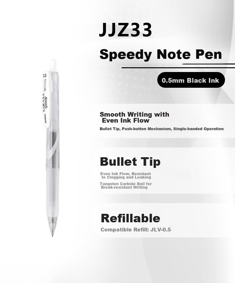 ZEBRA Learning Combination Set, 10 0.5mm Student Exam Writing Gel Pens, Office Signing Pens, Xueba Liqi Series, Pack of 6 5