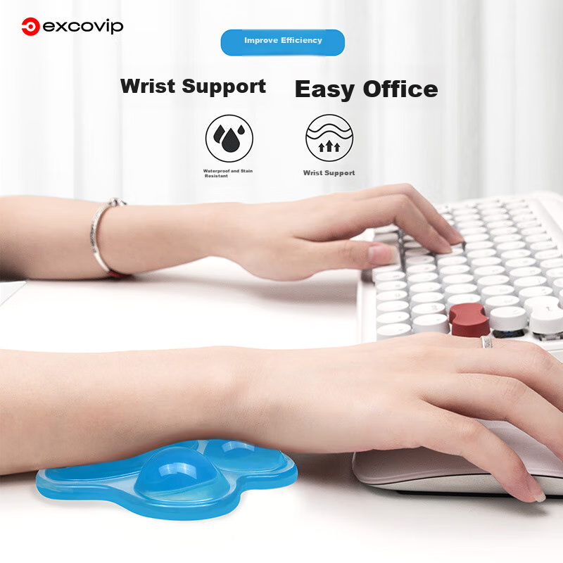 EXCO Cat Paw Wrist Rest Mouse Pad, Silicone Wrist Cushion, Crystal Jelly Small Wrist Support, Cute Cartoon Palm Rest, Soft Office Mouse Hand Rest for Men And Women, Sky Blue 81650 9