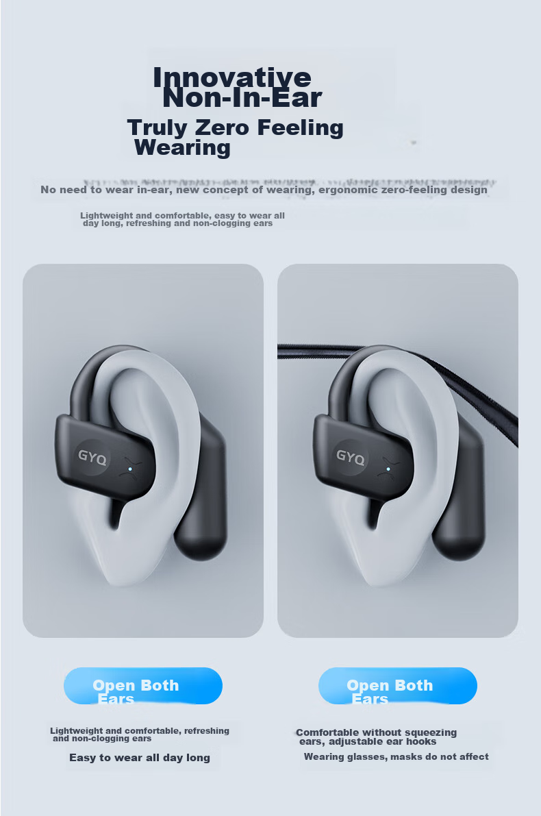Guiyin [2026 New Model] Bluetooth Earphones, Over-Ear Wireless Non-Bone Conduction Clip-On Sports Running Music Noise-Cancelling + Ultra-Long Battery Life, Comfortable for Ears, No Pain, Invoice Available 13