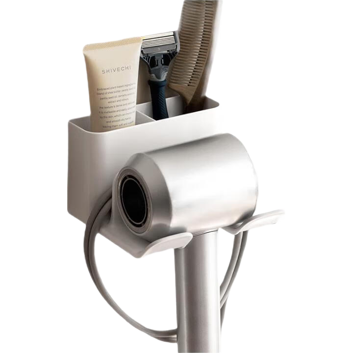 Lanjiaoluo Hair Dryer Holder, Bathroom Storage Rack, Fixed Dailaisenfen Wall-Mounted Organizer without Drilling