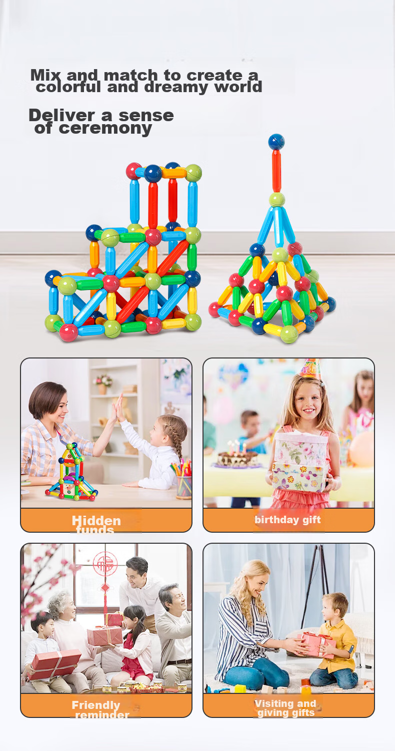 MAGPLAYER Magnetic Building Blocks Toy Set for Children, 120 Pieces, Birthday Gift for Boys And Girls Aged 3-6 18