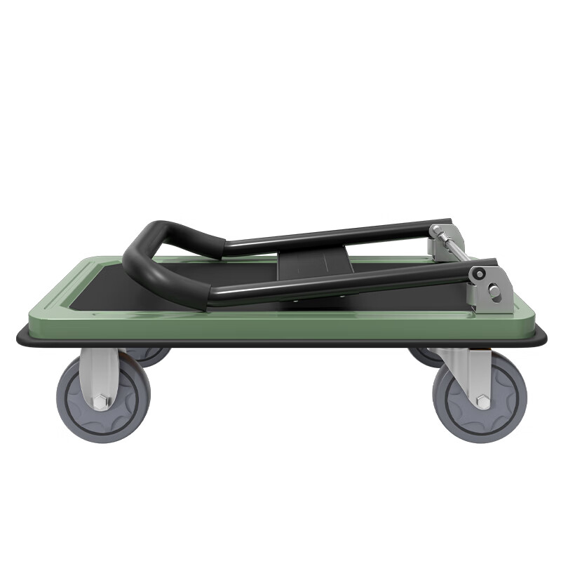 Shunhe Steel Plate Flatbed Cart Folding Hand Truck, Quiet Small Trolley Trailer, 77*49 Cm with 500 Jin Capacity
