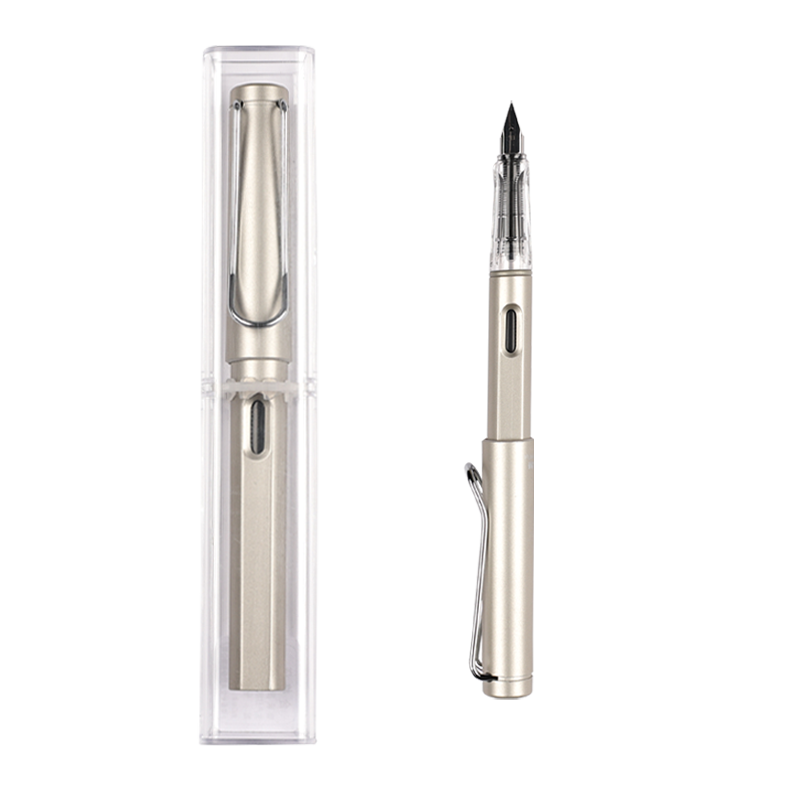 M&G Stationery, Elementary School Fountain Pen, Fine Nib for Male And Female Beginners, Back-To Handwriting Practice, Third Grade Correct Posture EF Nib Signature Pen, Single Pen in Pearl Gray without Ink Cartridge AFPY522317