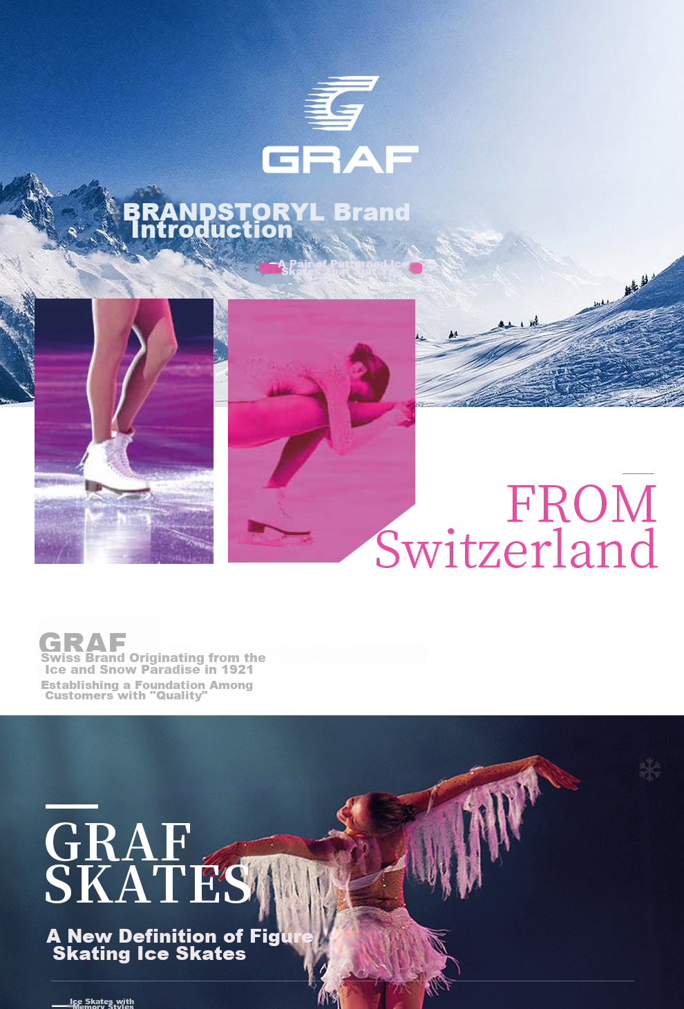 GRAF Swiss Figure Skating Shoes, Children's Ice Skates, Adult Beginner Professional Ice Skates, U50 Pro Size 35 1