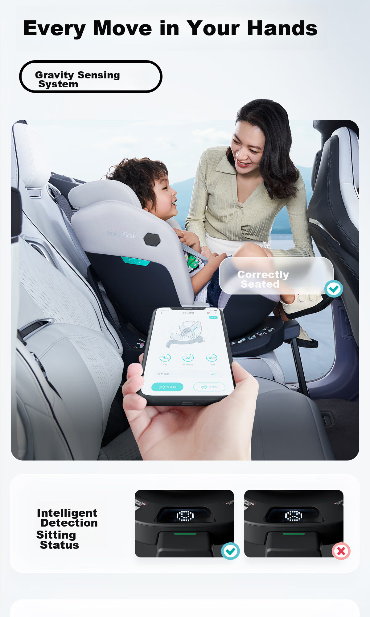 Babyfirst Lingyue Pro Infant and Child Safety Car Seat 0-7 Years i-Size Polar Gray New Regulation 8