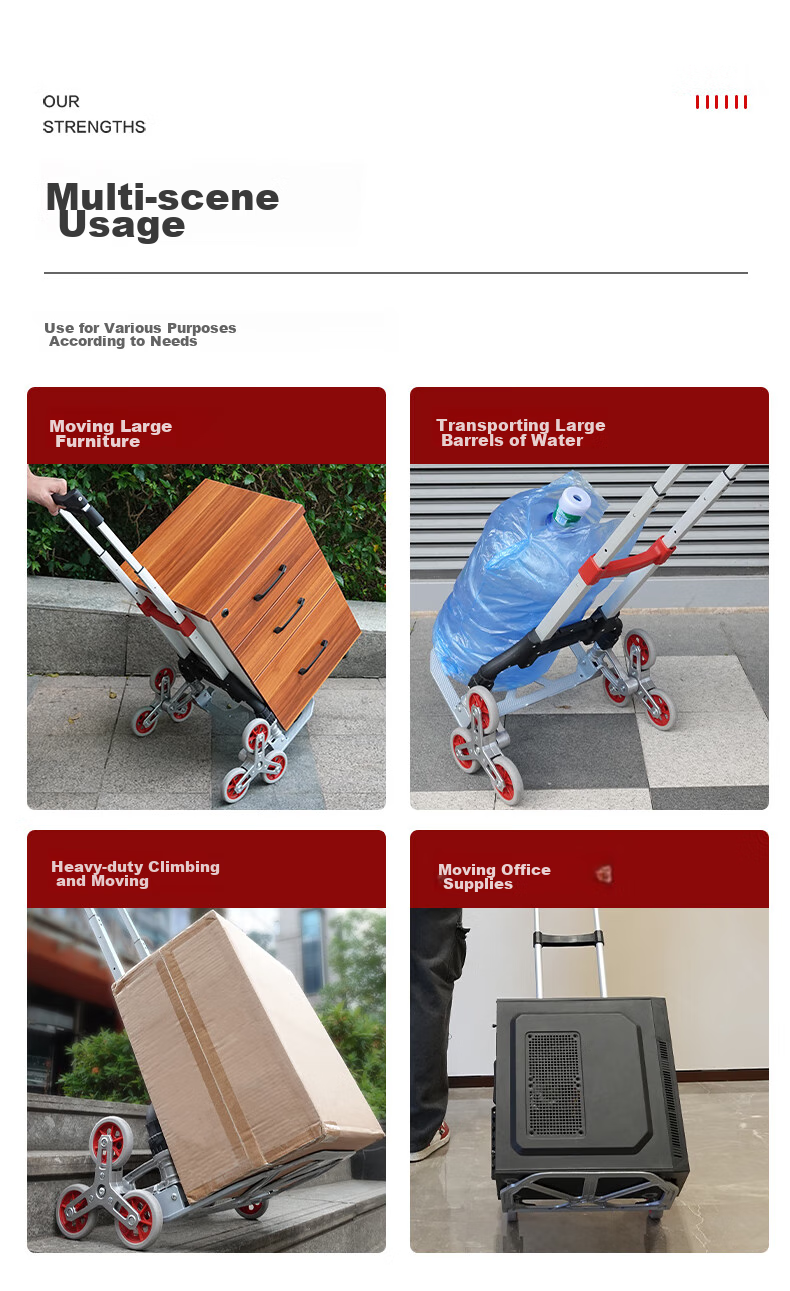 DU PONT Nai'an Series Folding Grocery Cart with Handle, Portable Luggage Trolley for Stairs, Moving, And Hauling 6