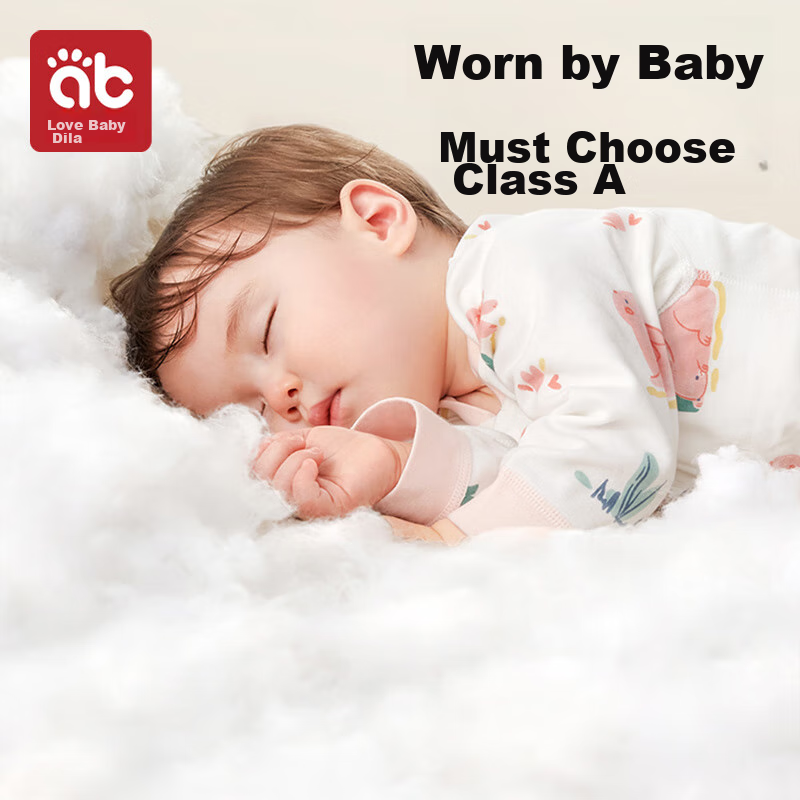 AIBEDILA Newborn Baby Romper Spring And Autumn Style, Pure Cotton Onesie, Unisex Baby Mid-Cut Bodysuit, Early Autumn Onesie, Size 90