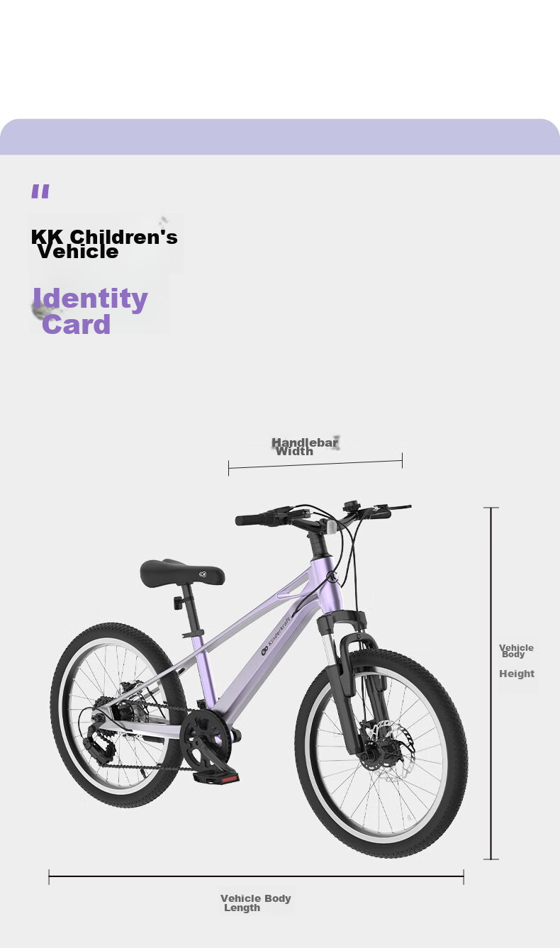 KinderKraft Children's Bicycle for Ages 4-6 Student Single Bike Mountain Bike Gift for Boys And Girls, 18-Inch Purple 25