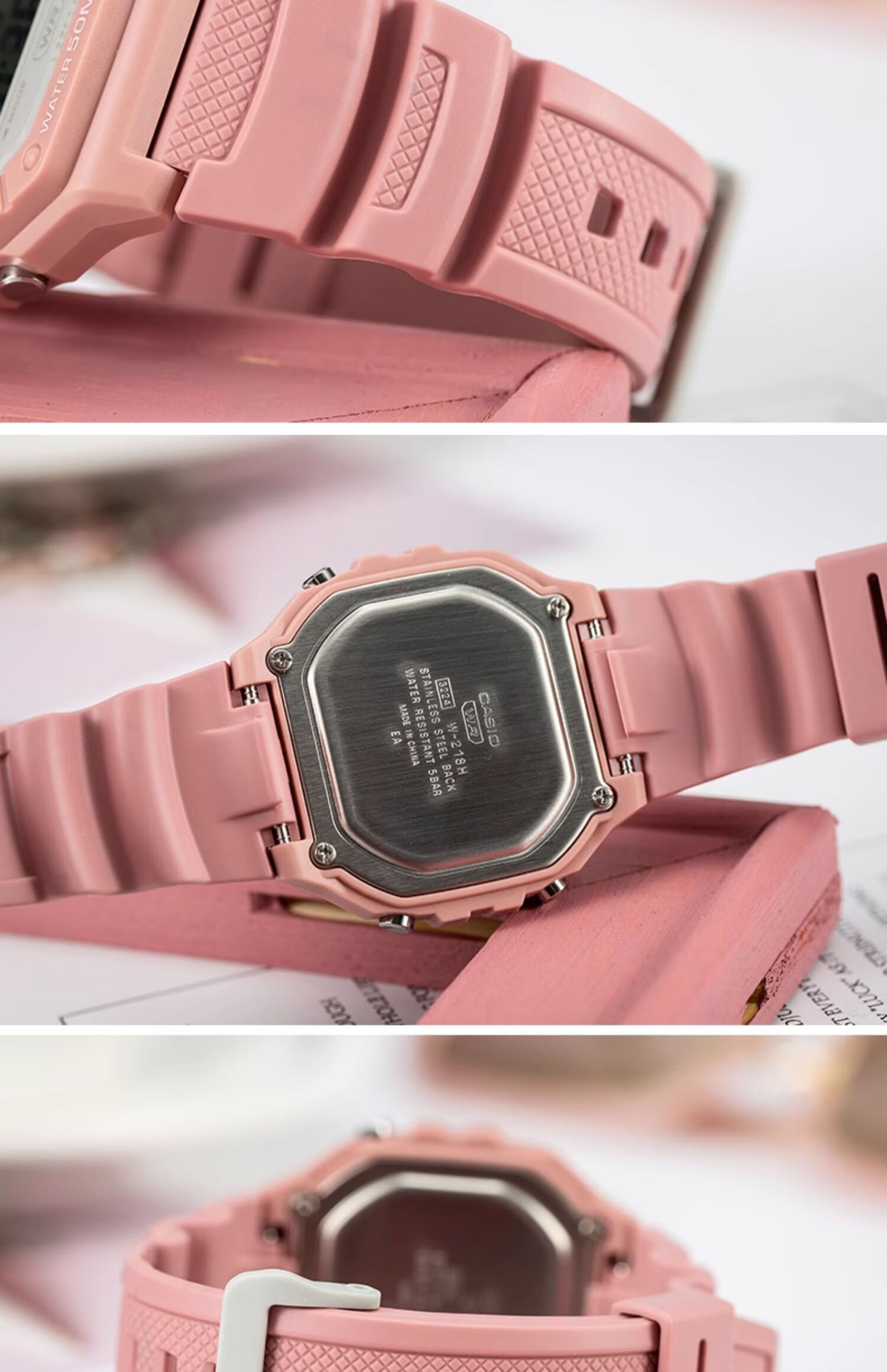 Casio Watch, Retro Small Square Design, Water-Resistant, Student Sports Digital Watch, Electronic Watch for Men And Women, Gift, W-218HC 13