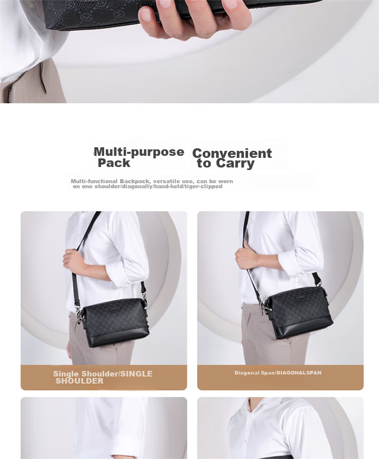 GOLF Shoulder Bag for Men, Printed Water-Resistant Large Capacity Trendy Crossbody Bag, Multifunctional Hand-Held Bag, Casual Fashion Waist Pack 5I597258J Black 6