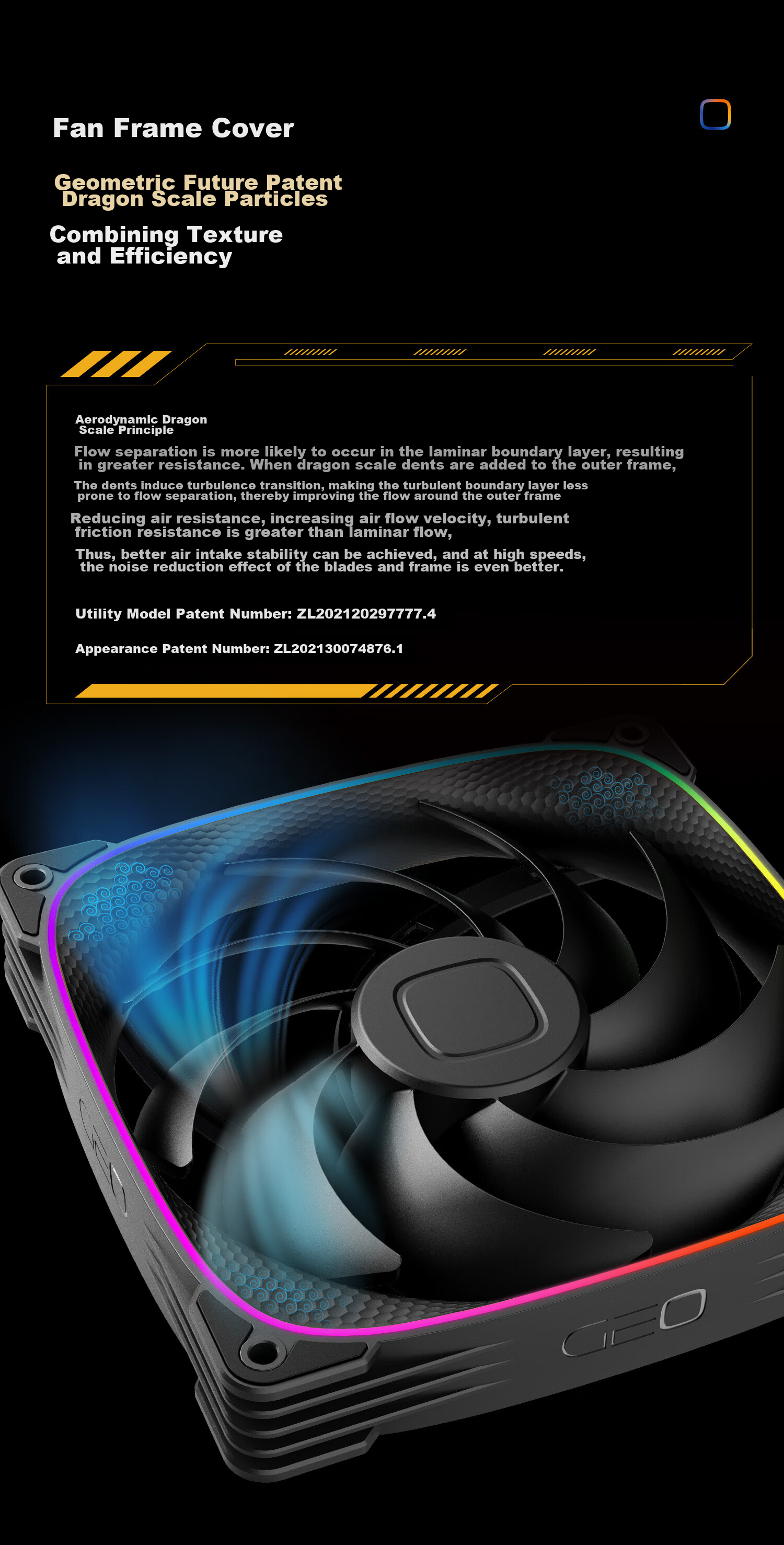 GeometricFuture Longshen 2503W-14CM Case Fan, Cooling Fan 14CM, ARGB Light Synchronization, PWM Speed Control, Smart Daisy-Chaining, White, Forward, Triple Pack 5
