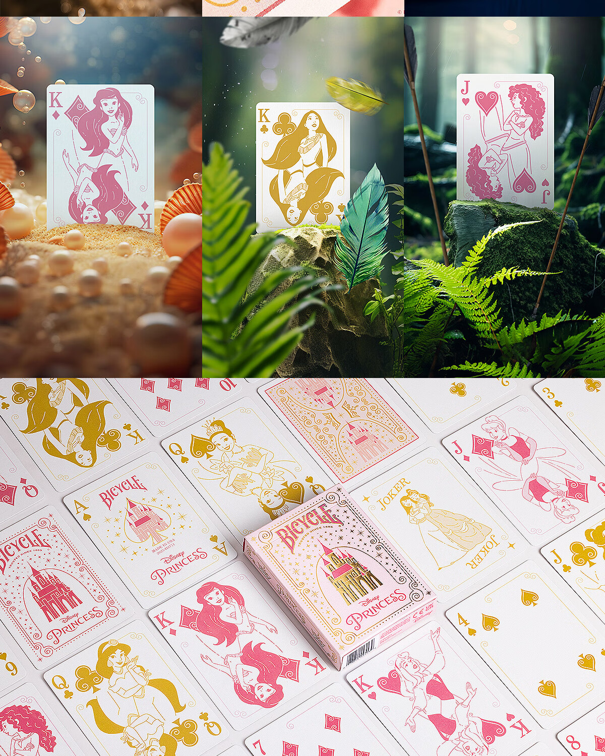 BICYCLE Disney Princess Series Commemorative Playing Cards (Blue) - 1 Deck 4