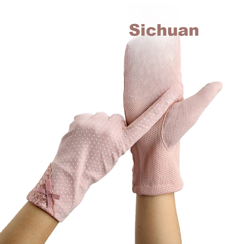 GLO-STORY Women's Gloves, Cycling Non-Slip Breathable Ladies Gloves, Thin WST014116, Deep Pink