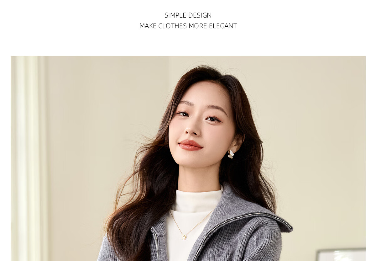 PinCai Women's Knitted Cardigan Autumn Winter Double Zipper Thickened Lapel Sweater Jacket P144Z9019 20