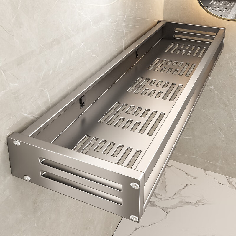Baihan Bathroom Storage Rack, No Drilling Required, Space Aluminum Corner Shelf for Washbasi