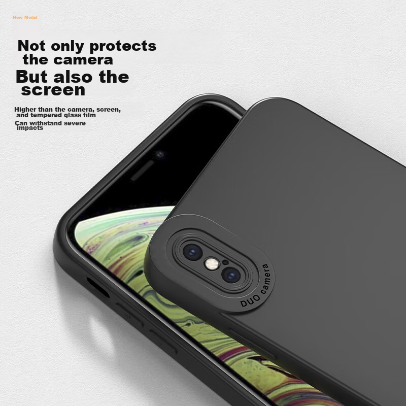 Чехол для Apple iPhone XS Max HOLDZU [Angel Eyes], силиконовый, противоударный, полноразмерный, тонкий, матовый, для мужчин и женщин - Графитовый черный