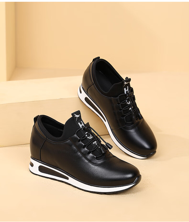 RED DRAGONFLY Women's Height-Increasing Casual Travel Shoes Soft Sole Middle-Aged Mom Leather Shoes C0TTN03391 5