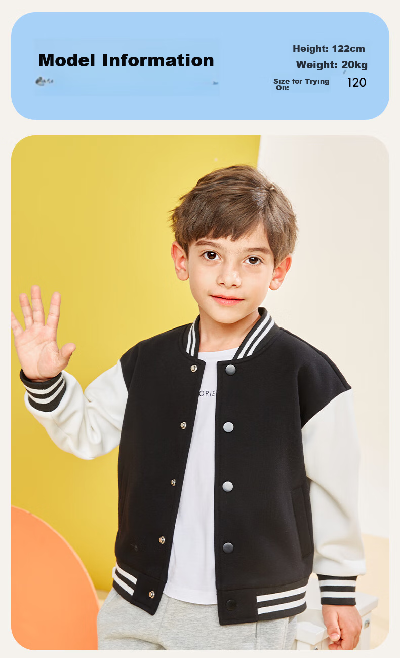 Baleno Boys' Baseball Uniform Set, 2026 Spring And Autumn Collection, Stylish Children's Outerwear, Two-Piece Sports Casual Outfit 10