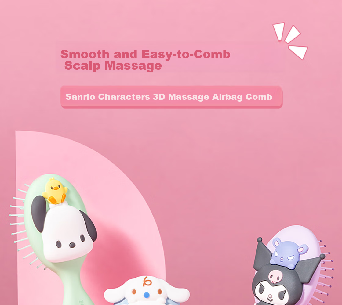 MINISO Sanrio 3D Massage Air Cushion Comb Hair Styling Paddle Brush Gift for Men And Women Kuromi 1