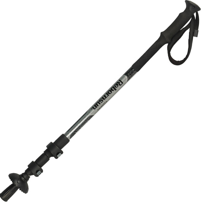 Lubinxun Carbon Fiber Ultra-Light Trekking Pole with External Lock, Straight Handle, Folding And Collapsible Three-Section Design, Glossy Black