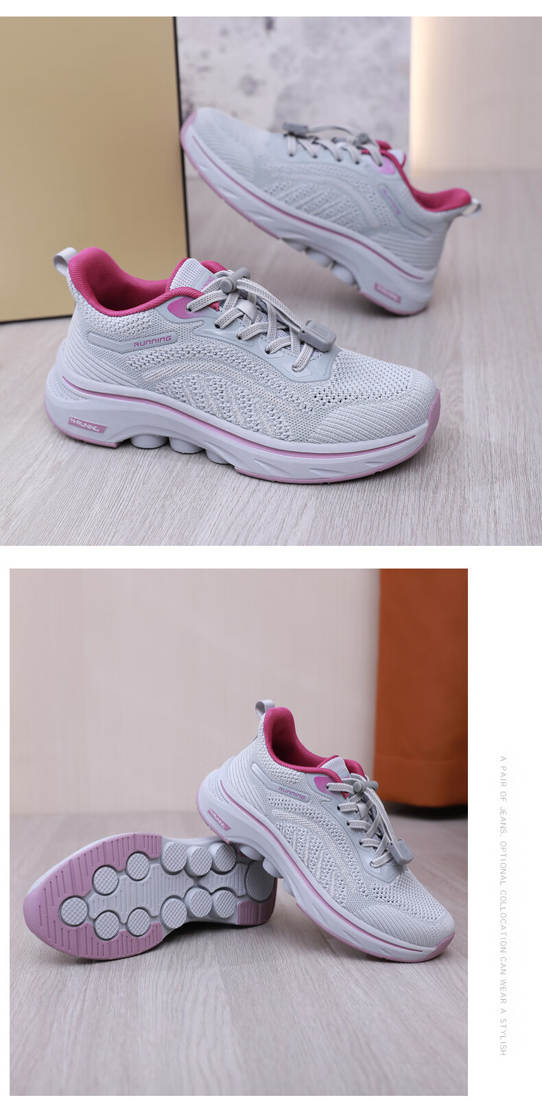 Anglerfish Summer Breathable Mesh Mom Casual Shoes Sports Walking Shoes Elderly Old Beijing Cloth Shoes A6000 Red 38 18