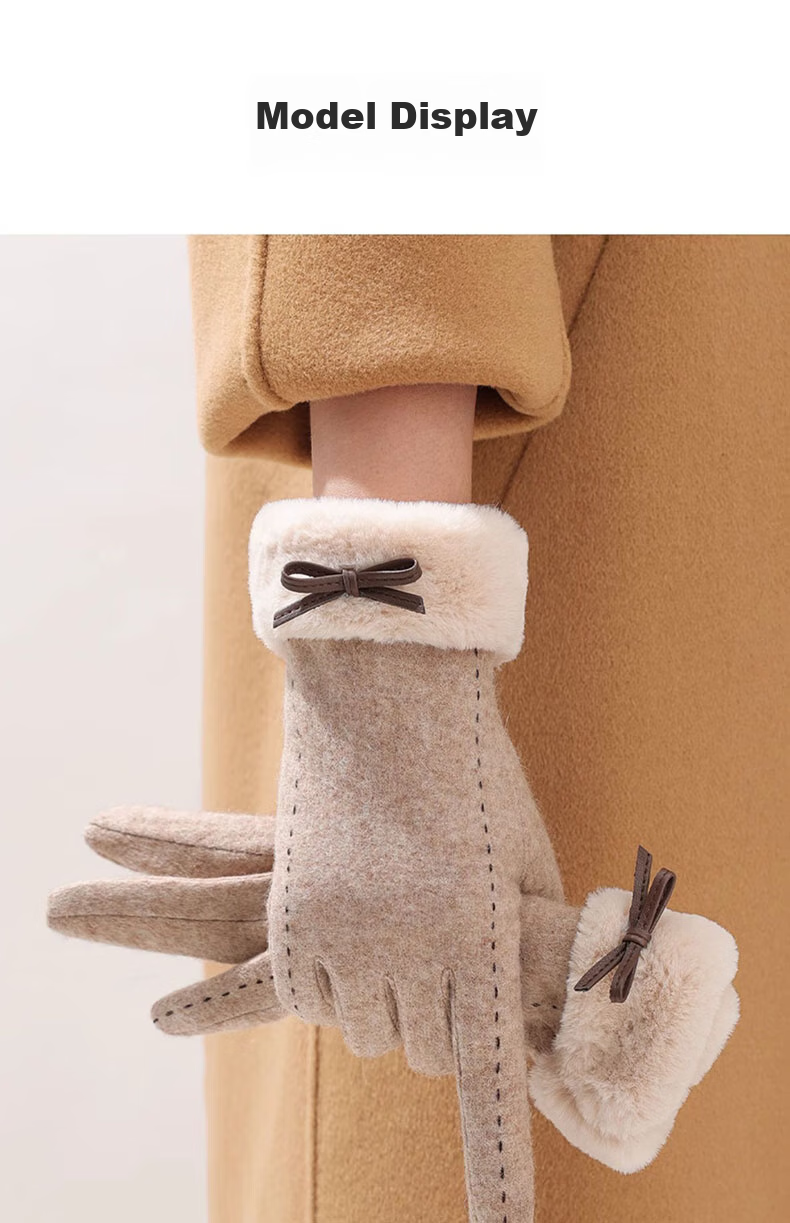 Hengyuanxiang Women's Warm Gloves, Winter Outdoor Wool-Lined Thickened Anti-Freeze Gloves, Birthday Gift for Girlfriend Or Wife 17