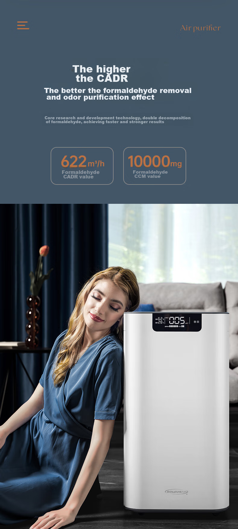 SOLEUSAIR Orca Air Purifier for Pets, Eliminates Bacteria, Allergens, Odors, Formaldehyde, Viruses, Disinfects Cat Hair, G20 Gift 10