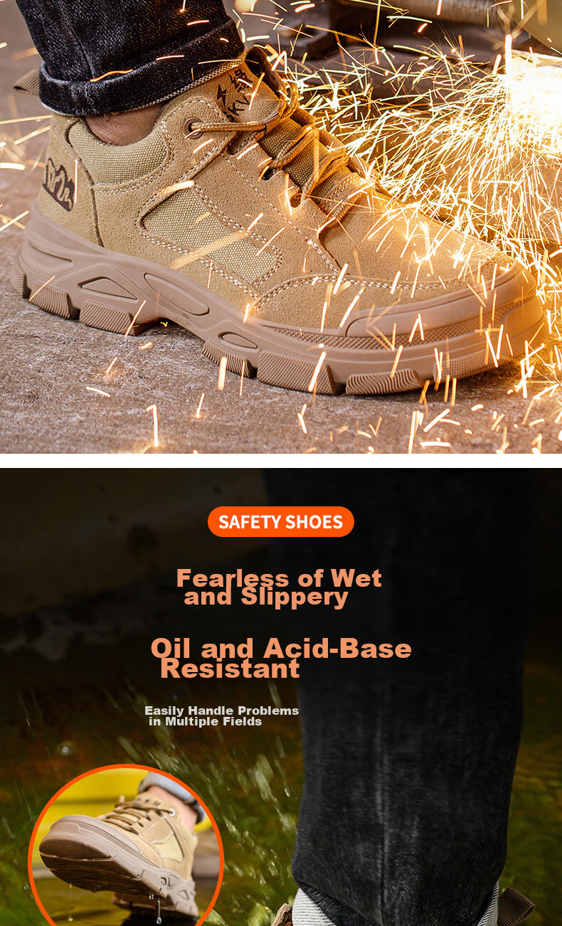 LAOGUANJIA Men's Safety Shoes, Summer Breathable Comfortable Wear-Resistant, Electrical Insulation Non-Slip Work Functional Shoes 390 Size 45 7