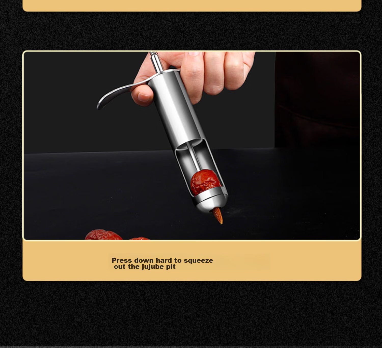 MENGTING 304 Stainless Steel Red Date Pit Remover, Pitted Fruit Tool, Date Core Extractor, Shell Remover 10