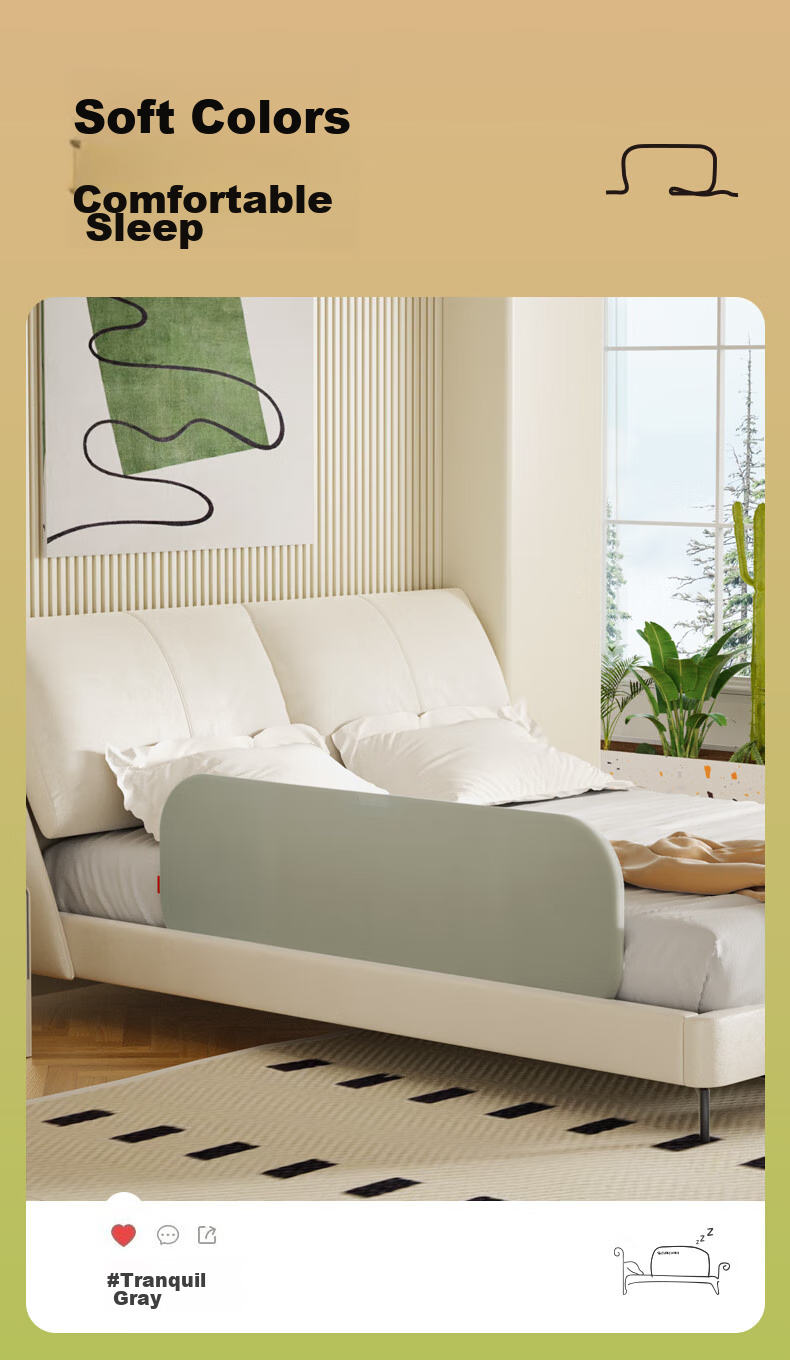EUDEMON Portable Bed Guard Rail, Baby Travel Bed Anti-Fall Child Bedside Barrier, Foldable Fence, Single-Sided 0.9 Meter 14